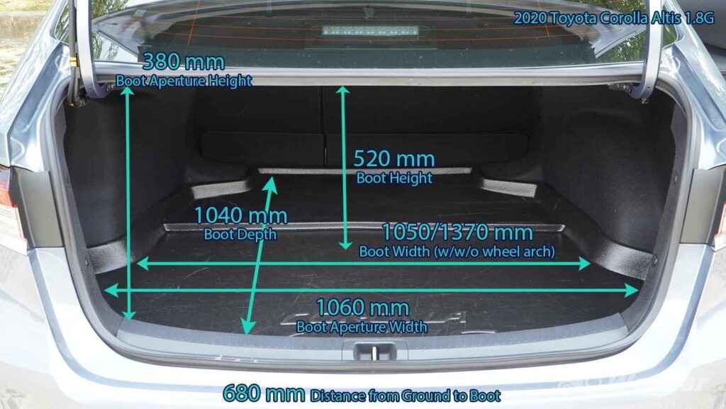 Toyota Corolla Trunk Size 2